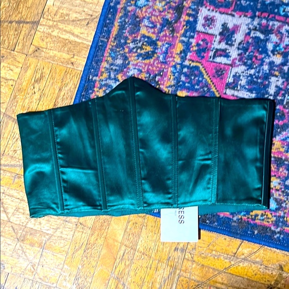 heiress Tops - Heiress Emerald Green Satin Corset Top